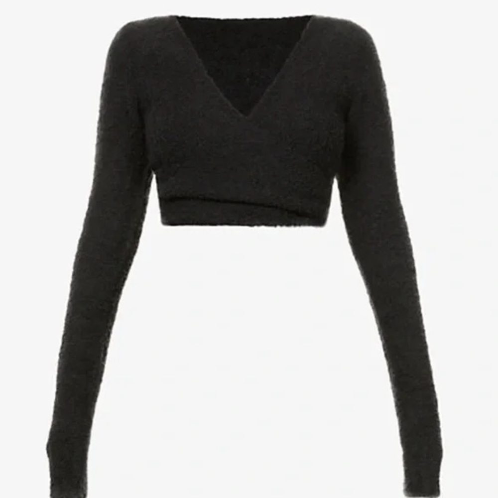 SKIMS Cozy Knot Wrap Top - Onyx Black